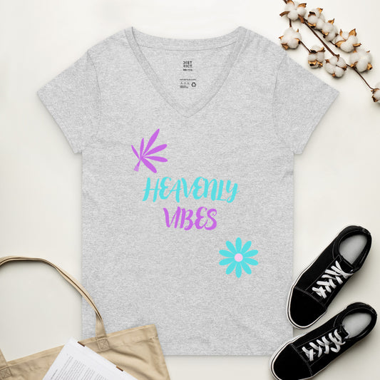 Heavenly Vibes Women’s recycled v-neck t-shirt